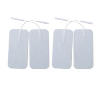VICASKY Coussinets de Remplacement Électrodes 5x10 Cm Autocollants en Hydrogel Conducteur pour Soulagement, 4 Pièces Fil, Compatibles Électrostimulateurs