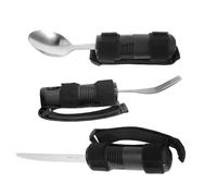 VICASKY Couverts Anti-Tremblements pour Adultes - Ensemble 3 Pièces Manches Larges Antidérapants - Ustensiles Lestés Ergonomiques en Acier Inoxydable pour Personnes Âgées Arthrite et