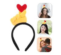 VICASKY Cravate De Main Cardiaque Bandeau Cupidon Bandeaux Coeur Accessoires De Cheveux Accessoires Saint Valentin Faveur De Mariage Coup De Tête Casque Cupidon Beige Peluche