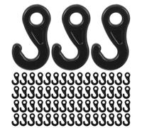 VICASKY Crochets en Plastique Forme S pour Tente et Auvent Lot de 300 Pièces Noirs Crochets pour Cordon Élastique, Accessoires Suspendre Polyvalents pour Camping-Car, Tentes et Lampes