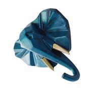 VICASKY Crochets Muraux en Résine Forme Éléphant Bleu Rétro pour Manteaux et Clés, sans Perçage, Décoration Murale Créative pour Salle de Bain et Chambre Thème Jungle