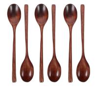 VICASKY Cuillères à Soupe Multifonctions en Bois Naturel pour Garçon et Filles, Design Ergonomique et Surface Lisse, Ustensiles Cuisine Élégants pour Usage Quotidien à Table