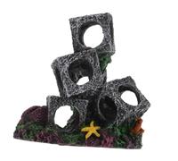 VICASKY Décoration Aquarium en Résine 5 Cubes Empilables Cachette pour Bettas et Crevettes Petites Grottes pour Aquarium d'eau Douce Favorisant Reproduction et Bien-être Aquatique