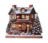 VICASKY Décoration de Maison Lumineuse de Noël, Figurine de Maison | Statue de village de Noël, statuette de table, pour décorer une table à manger ou une étagère pendant les fêtes