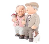 VICASKY Décoration en Résine Figurine Mariage, Statue Grand-père Grand-mère | Parure Accrocheuse, Figurine Bienveillante Peinte à Main, pour Dollhouse et Mini Jardin Couleur Aléatoire