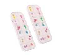 VICASKY Décoration Manucure 2 Boîtes Fleurs Séchées Colorées pour Nail Art Accessoires Nail Art pour Ongles Fournitures Bouquet Fleurs Séchées Création Ongles Uniques
