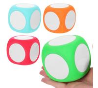 VICASKY Dés d'Activité Mathématique 6 cm en Mousse EVA, 4 Pièces Légers à Surface Effaçable, pour Exercices d'Algèbre et de Géométrie en Classe