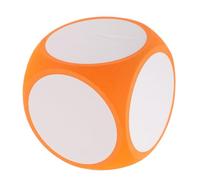 VICASKY Dés en Mousse Effaçables 10 Cm pour Jeu Éducatif Garçon et Filles, Dé Géant DIY Faces Vierges Orange, Accessoire Ludique pour t Activités Scolaires