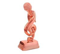 VICASKY Desk Microphone Trophy Resin Singing Award with Musical Design for Karaoke Parties Talent Shows and Speech Competitions