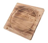 VICASKY Dessous de Plat en Bois Naturel pour Poêle à Bois de Camping, Support Robuste et Rectangulaire, Tapis Isolant Décoratif pour Repas en Plein Air