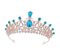 VICASKY diadème couronne de cristal princesse des enfants couronne de filles avec strass Tiare de costume couronnes de fête pour les enfants Couronnes pour filles Alliage de zinc Ciel bleu