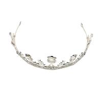 VICASKY Diadème décoratif Costume de princesse pour adulte Couronne de princesse Accessoires de cheveux pour femmes Mariée Accessoires dorés pour femmes Couronne de reine Strass Alliage d'argent