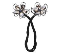 VICASKY Disque à Chignon en Alliage Fleur en Cristal, Rouleau à Chignon Tissé Main pour Cheveux, Accessoire Coiffure Multifonctionnel pour Femmes et Garçon et Filles, Usage Mariage