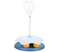 VICASKY Distributeur de Friandises pour Chat à Ressort Interactif Antiennui avec Base Stable Balle Distributrice pour Entraînement et Jeu des Chats et Chiots Bleu