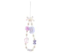 VICASKY Dragonne Cordon Anti-perte Breloque de Téléphone Portable en Acrylique Rose Petit Ours Cœur Multi-usage pour Clés de Voiture et Appareil Photo, pour Jogging