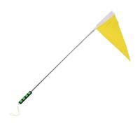 VICASKY Drapeau de Guidage Triangulaire Jaune Haute Visibilité Mât Télescopique Réglable en Acier Inoxydable 1,2 Mètre pour Activités de Groupe, Sorties Scolaires et Sécurité en Plein Air