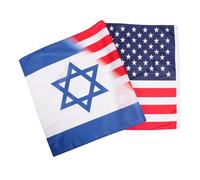 VICASKY Drapeau Décoratif Israël Américain pour Jardin Extérieur Bannière Damitié Résistante Aux Intempéries Ornement de Fête Patriotique pour Cour et Balcon