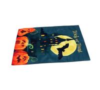 VICASKY Drapeau Halloween Vertical Décoratif pour Jardin Extérieur Drapeau Suspendu Citrouille Château Décoration Murale Saisonnière Colorée pour Porche et Terrasse