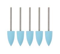 VICASKY Embouts de Ponceuse à Ongles en Silicone 5 Pièces Grosse Pointe Bleu, Forets à Cuticules, Accessoire Manucure Professionnel, Soin des Ongles Salon et Domicile, Grain 600