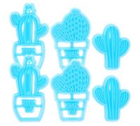 VICASKY Emporte-pièces en Plastique 6pcs Forme Cactus, Moule à Cookies Unique pour Fondant et Cuisson, pour Camping et Fêtes Entre Amis