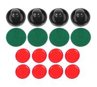 VICASKY Ensemble 2 Pousseurs de Hockey sur Glace en Plastique 76mm Bleu Profond 4 Palets Rouges 51mm 2 Pagaies en Feutre pour Table de Hockey sur Table, Accessoires de Jeu et