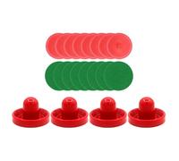 VICASKY Ensemble de 20 Pièces Accessoires Hockey sur Air pour Table 4 Mini-poussettes Rouges 96 Mm, 8 Palets Ronds Rouges 64 Mm, 8 Protections en Velours Pièces de Rechange pour Salle