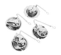 VICASKY Ensemble de 4 Filtres à Thé en Acier Inoxydable Argenté, Infuseurs à Thé Délicats et Solides D'oiseau, Ananas, Renard et Théière, pour Enseignants et Seniors