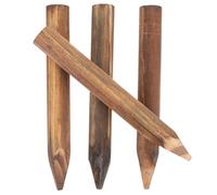 VICASKY Ensemble de 4 Piquets en Bois Carbure Anti-corrosion 30 Cm pour Clôture de Jardin Portable, Bordure Paysagère Extérieure Solide, pour Délimiter Pelouse et Parterres, Clôture