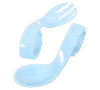 VICASKY Ensemble De Cuillères Et Fourchettes Pour Bébés Cuillère Légère Incliné Fourchette D'apprentissage En Pp Sans Repas Des Nourrissons Kit De Vaisselle Pratique Couleur Bleue