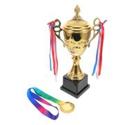 VICASKY Ensemble de Trophée et Médaille de Compétition Sportive en Métal Or avec Ruban, Design Élégant pour Cérémonie et Reconnaissance des Performances Athlétiques