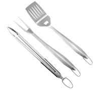 VICASKY Ensemble D'outils pour Barbecue Extérieur en Acier Inoxydable, Kit Multifonction Pince, Fourchette et Pelle, Boîte de Rangement Pratique pour Grillades en Plein Air