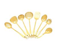 VICASKY Ensemble D'ustensiles Cuisine Trou Suspendre en Acier Inoxydable Or Design Pratique pour Cuisiner Facilement et Efficacement