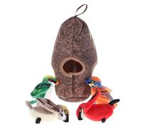 VICASKY Ensemble Interactif pour Chat D’Intérieur avec Oiseau Peluche Couineur à Mâcher Réaliste en Peluche Refuge Jeu Stimulant L’Ennui et Exercice Physique