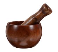 VICASKY Ensemble Pilon en Bois Naturel Bol Broyeur 2 Pièces pour Préparation de Purée d'Avocat Salsa et Épices Pilon Mortier Solide et Polyvalent Cuisine Quotidienne