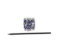 VICASKY Épingle à Cheveux Vintage en Émail Bleu Accessoire de Coiffure Design Chinois pour Queue de Cheval Bâtonnet à Chignon Motif 1 Pièce
