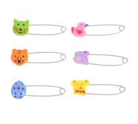 VICASKY Épingles de Sûreté pour Bébé et Animaux 30 Pcs, Tête en Plastique Motif Animal, Longues Broches en Acier Inoxydable, Épingles à Couches Lavables Sécurisées pour -né