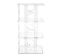 VICASKY Étagère à Chaussures Simple à Plusieurs Niveaux en Pet Transparent 4 Couches Moderne, Solution de Rangement Polyvalente et Gain de Place pour Casquettes de Baseball et Chaussures