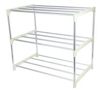 VICASKY Étagère à Chaussures Verte en Acier Inoxydable Stable 3 Niveaux Légère Design Délicat et Robuste en PP pour Entrée et Couloir Étroit