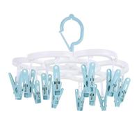 VICASKY Étendoir à Linge Rotatif 16 Pinces Bleu pour Chaussettes et sous-vêtements, Porte-Serviettes Anti-Gouttes en Plastique Résistant la Chaleur, Séchage Rapide pour Maison