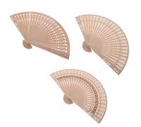 VICASKY Éventails Pliants en Bois pour Femmes, Design Antique, 3 Pièces, Légers et Faciles à Transporter, Pliables, pour L'été Spectacles