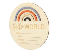 VICASKY Faire-part De Naissance En Bois - Décorations De Baby Shower Personnalisées Cartes De Naissance Tableau De Croissance De Bébé