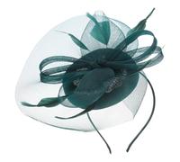 VICASKY Fascinateur Femme en Maille Plumage Vert Foncé Chapeau Bibi Léger pour Mariage et Tea Party Accessoire Cheveux Élégant pour Banquet et Cérémonie