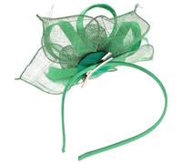 VICASKY Fascinateur Vintage à Plumes avec Serre-tête Organza Vert Chapeau Mesh Élégant pour Femme Accessoire de Mariage et Banquet Style Victorien avec Ornement Paon