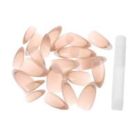 VICASKY Faux Ongles Français Amande Courts à Coller Capsules Plastique Transparentes Extensions Ongles Adhésifs pour Femmes pour Fêtes et Événements