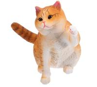 VICASKY Figurine de Chat British Shorthair Orange Réaliste 1 Pièce, Statuette Décorative pour Bureau et Table, Modèle Éducatif pour Collectionneurs et Amateurs D’Animaux, Ornement