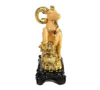 VICASKY Figurine de Chèvre du Zodiaque 2027 en Résine, Sculpture Dorée | Décor Chinois Élégant, Finitions Texturées et Base Stable, pour Autel Feng Shui et Table Basse