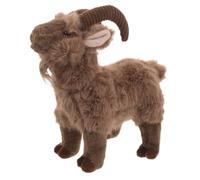 VICASKY Figurine Décoration de Bureau, Chèvre en Peluche Marron | Texture Duveteuse, Allure Réaliste, Coton PP Souple, Accessoire Festif Polyvalent pour Maison et Fête Printanière