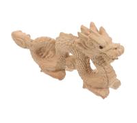 VICASKY Figurine Dragon Bois Sculpté Décoration Bureau Salon Ornement Chinois Nouvel an Feng Shui Symbole de Puissance et Prospérité