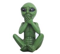 VICASKY Figurine Extraterrestre en Résine Verte Statue de Jardin Décorative Légère et Solide Ornement Artisanal Stable pour Intérieur et Extérieur Sculpture Originale pour Décoration