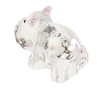 VICASKY Figurine Hippopotame en Cristal Transparent Rose, Statuette Décorative Miniature pour Bureau et Chambre, Ornement de Collection D’Animaux, Presse-Papier Élégant pour Intérieur